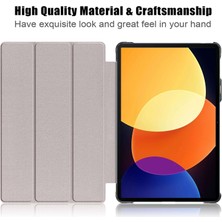 4u Sky Xiaomi Pad 5 Pro 12.4 (2022) Pu Deri Düz Renk Koruyucu Üç Katlı Stand Koruyucu Otomatik Uyandırma Uyku Tablet Kılıfı (Yurt Dışından)