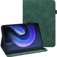 4u Sky Xiaomi Pad 6 Için Pu Deri Standı Çiçek Baskı Cüzdan Tablet Kılıfı (Yurt Dışından)