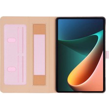 4u Sky Xiaomi Pad 5 Için Iş Tarzı Pu Deri El Kayışı Tamı Kart Yuvalı Koruyucu Stand Tablet Kılıfı (Yurt Dışından)