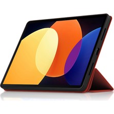 4u Sky Xiaomi Pad 5 Pro 12.4 (2022) Için Iyi Korunmuş Çevirme Tpu Pu Deri Üç Katlı Standlı Skin Touch Tablet Kılıfı (Yurt Dışından)