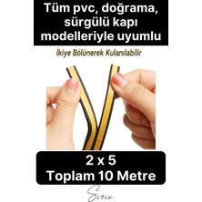 Svein Premium Kapı Pencere Soğuk Toz Geçirmez Izolasyon Fitili Kendinden Yapışkanlı Isı Yalıtım 2x5=10 mt