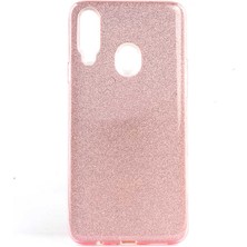 Kilifolsun - Samsung Galaxy A20S - Kılıf Simli Koruyucu Shining Silikon - Pembe