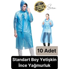 10'lu Taşınabilir Kadın Erkek Unisex Yağmurluk Su Geçirmez Kullanımlık Kamp Yürüyüş Kapşonlu