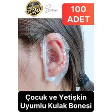 Pratik Su Geçirmez Çocuk Yetişkin Koruyucu Dayanıklı Esnek Şeffaf Uyumlu Lastikli Kulak Bonesi