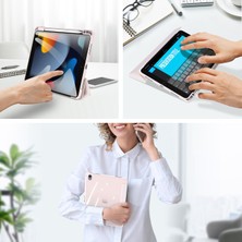 Forestl Digital Apple iPad 10.9 (2022) Yumuşak Tpu Pc Deri Kalem Tutuculu Üç Katlı Standlı Tablet Kılıfı (Yurt Dışından)