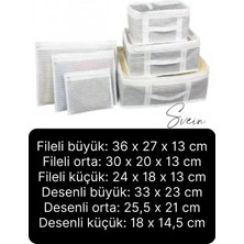 Svein 6'lı Valiz Bavul Düzenleyici Seyahat Çantası Organizer Hurç Set Fermuarlı Gri Çizgi Fileli