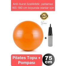 Svein 75 cm Yoga Pilates Topu ve Şişirme Pompası Hediye Denge Egzersiz Aerobik Jimnastik Reformer Spor Set