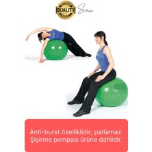 Svein 75 cm Yoga Pilates Topu ve Şişirme Pompası Hediye Denge Egzersiz Aerobik Jimnastik Reformer Spor Set