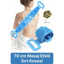 Svein Banyo Duş Sırt Kesesi Çift Taraflı Silikon Lifi Fırçası 70 Cm Cilt Temizlik Peeling Masaj Uzun