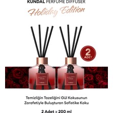 Kundal Holiday Serisi Parfüm Difüzörü  Diffuser Holiday Edition 200 ml 2 adet Rose Wood