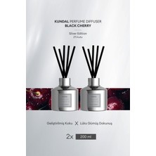 Kundal Parfüm Difüzörü Seçkin Gümüş Seri  Diffuser Silver Edition 200 ml 2 adet Black Cherry