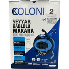 Koloni Makaralı Seyyar Uzatma Kablosu 3x1.5mm² 50 Metre