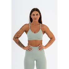 Gymwolves Dikişsiz Spor Sütyeni | Mint | Seamles Bras | İnce Fitilli Model |