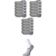 Gri Erkek Görünmez Çorap 15 Çift