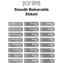 Porsima 6 lı Standlı Kendinden Yapışkanlı Kaşıklı Kapaklı Baharatlık Takımı - Baharatlık Seti