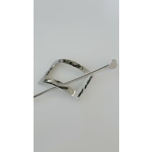 Âlâ Atelier Kore Stili Gümüş Dikdörtgen Renk Metal Topuz Tokası