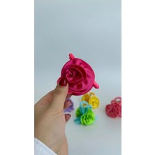 Âlâ Atelier Çiçekli Mandal Toka Güllü Topuz Tokası Fuşya