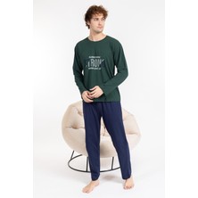 Erkek Penye Pamuk Regular Kalıp Sıfır Yaka Kaliteli Pijama Takımı A803123