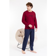 Erkek Penye Pamuk Regular Kalıp Sıfır Yaka Kaliteli Pijama Takımı A803123