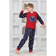 Yeni Sezon Sonbahar/kış Erkek Çocuk Skate 8 Desenli Polar Pijama Takımı 4536