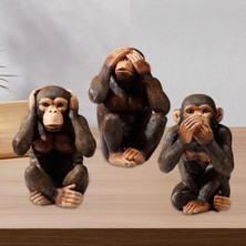 3 Orangutan Figürleri Üstü Süslemeleri Raf Oturma Odası Odası (Yurt Dışından)