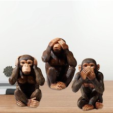 3 Orangutan Figürleri Üstü Süslemeleri Raf Oturma Odası Odası (Yurt Dışından)