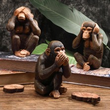 3 Orangutan Figürleri Üstü Süslemeleri Raf Oturma Odası Odası (Yurt Dışından)