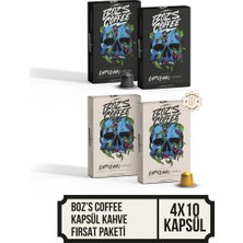 Bozs Coffee Kapsül Kahve 4'lü Fırsat Paketi Nespresso Uyumlu 40 Kapsül