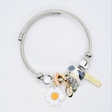 White Daisy Charm Bileklik