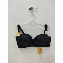 Belvü Balensiz Çift Dolgulu Straplez Siyah Sütyen - 1141