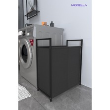 Morella Metal Çamaşır Sepeti Metal Ayaklı Kirli Sepeti 80 Lt Büyük Boy  Çok Amaçlı Banyo Düzenleyici 83 L S