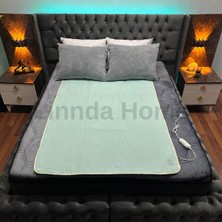 Linnda Home Yeşil Lux Çift Kişilik Elektrikli Battaniye Yeşil 120 x 150 Pamuklu Düz