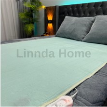 Linnda Home Yeşil Lux Çift Kişilik Elektrikli Battaniye Yeşil 120 x 150 Pamuklu Düz