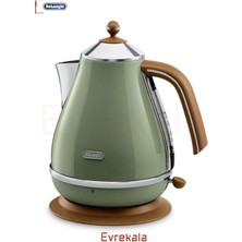 50 Hz / 60 Hz Evrekala Su Isıtıcı Delonghi Kettle Vintage Green New Series -Yetkili Evrekala- 1.7 L