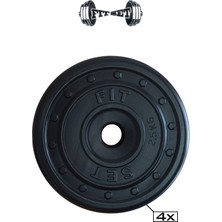 Fitset Vinyl 25 kg Kombo Halter Seti ve Dambıl Seti Ağırlık Fitness Seti Siyah