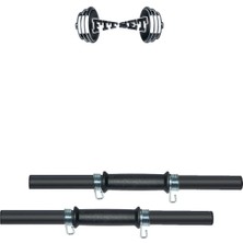 Fitset Vinyl 25 kg Kombo Halter Seti ve Dambıl Seti Ağırlık Fitness Seti Siyah