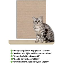 Katflex Bej Yapışkanlı Koltuk Kenarı Koruyucu Kedi Tırmalama Halısı Kedi Tırnak Bakım Halısı (50 cm x 100 C