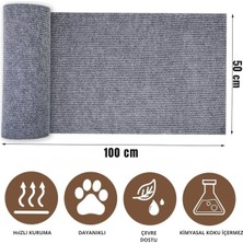 Katflex Bej Yapışkanlı Koltuk Kenarı Koruyucu Kedi Tırmalama Halısı Kedi Tırnak Bakım Halısı (50 cm x 100 C