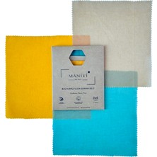 Manivi Balmumu Gıda Saklama Kumaşı 3 Parça Küçük Boy Set  3 Adet 20 x 20 cm