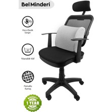 Tekno Trust 40  x  40 cm Ortopedik Bel Yastığı Visco Ortopedik Yastıkk Sırt Destek Minderi Pamuk Polyester Gri Visko