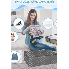 Helen's Home Gri 5 Adet Büyük Boy Bazaaltı Hurç Giysi Yastık Hurcu Düzenleyici Saklama Çantası 64x45x22 Yıldız P