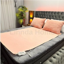 Linnda Home 120 x 150 Lux Çift Kişilik Elektrikli Battaniye Pembe Pamuklu Pembe Düz