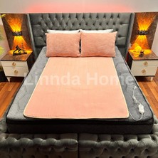 Linnda Home 120 x 150 Lux Çift Kişilik Elektrikli Battaniye Pembe Pamuklu Pembe Düz