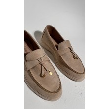 Eataly Shoes Loya Taşgri Süet Tokalı Kadın Babet