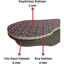 ipekbazaar Keçe 3 Çift Hobi Örgü Panduf Patik Tabanı Kaydırmaz -Eva- Yün Keçe 3 Katlı Delikli Patik Tabanlığı