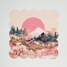 Deco Japonya Doğa Manzaralı Lazer Kesim Yıkanabilir Kokteyl Peçetesi