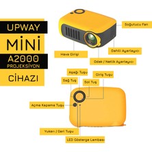 Upway A2000 Hoparlörlü 1000 Lümen Mini Multimedya Ev Sineması 80 Inç  Projeksiyon Cihazı