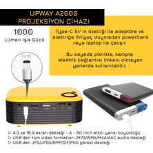 Upway A2000 Hoparlörlü 1000 Lümen Mini Multimedya Ev Sineması 80 Inç  Projeksiyon Cihazı