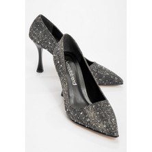 Ccway  Kadın Topuklu Ayakkabı Siyah Kot