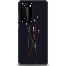 Huawei P40 Pro Kılıf Hd Baskılı - Uçaklar + 9h Nano Ekran Koruyucu